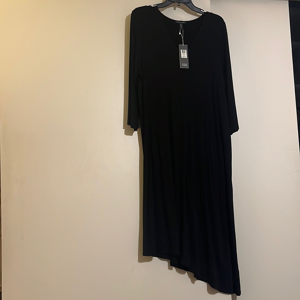Eileen fisher the V-neck dress new with tags black large